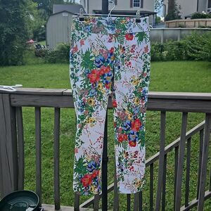 Soft Surroundings In Bloom white floral pant size S